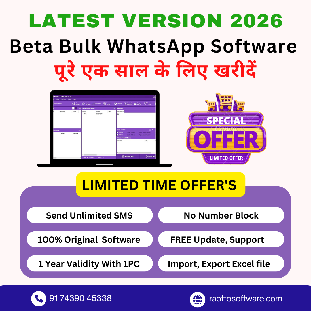 Bot Master bulk whatsapp sender software- raotto infotech